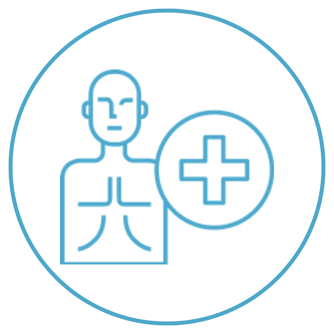 Icon of a medical mannequin in a circle